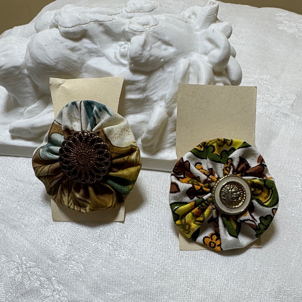 Floral Fabric Clips